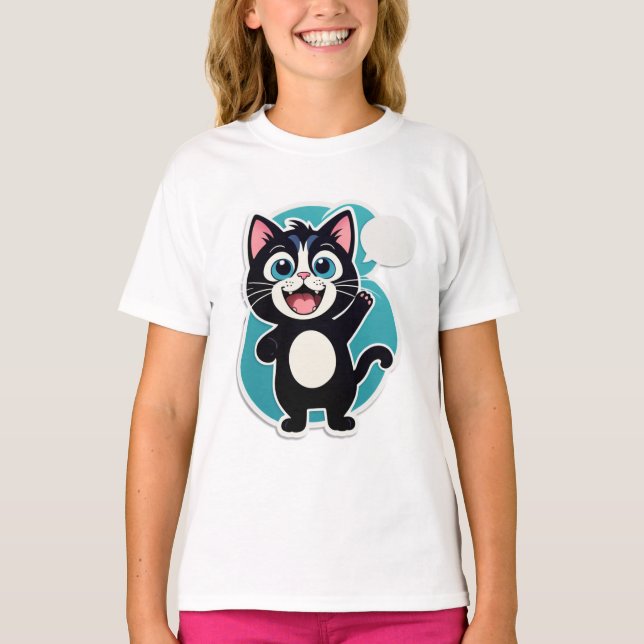 Camiseta Why So Silent? – Confused Cat Sticker (Frente)