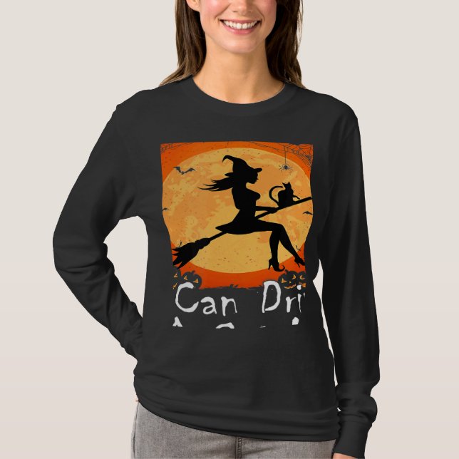 Camiseta Why Yes Actually I Can Drive A Stick Halloween Cos (Frente)