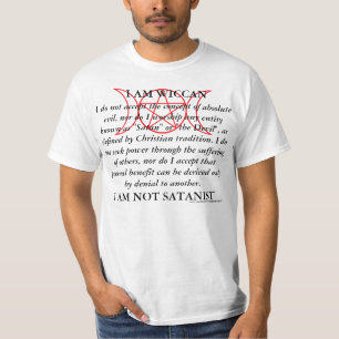 Camiseta Wiccan, Não Satanista