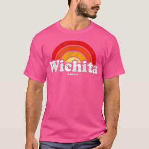 Camiseta Wichita Kansas KS Vintage 70s Retro Rainbow Design