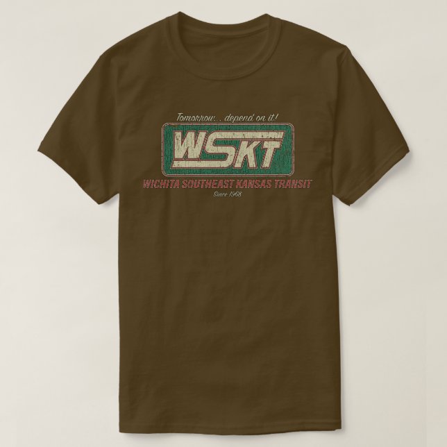 Camiseta Wichita sudeste do Kansas Transit WSKT 1968 (Frente do Design)