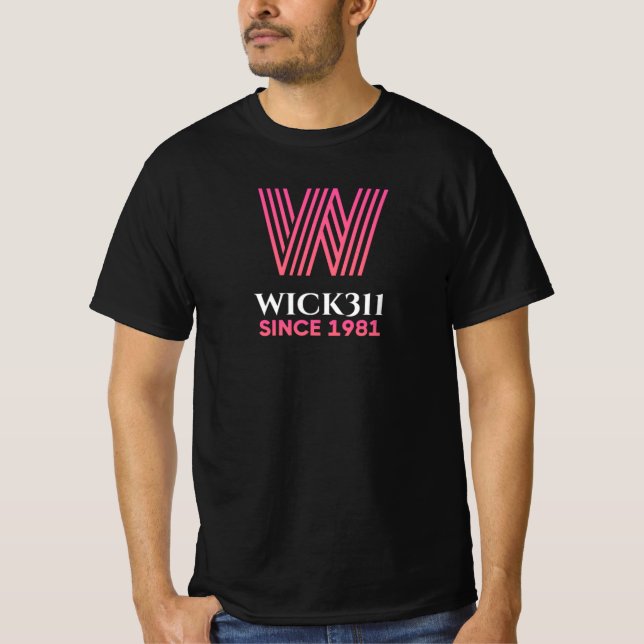 Camiseta Wick311, Retro a rosa (Frente)
