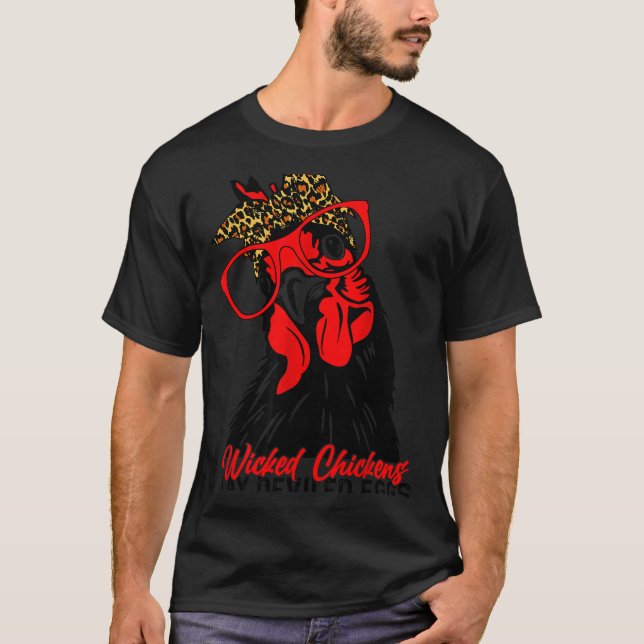Camiseta Wicked Chickens Lay Deviled Egg Funny Rooster Chic (Frente)