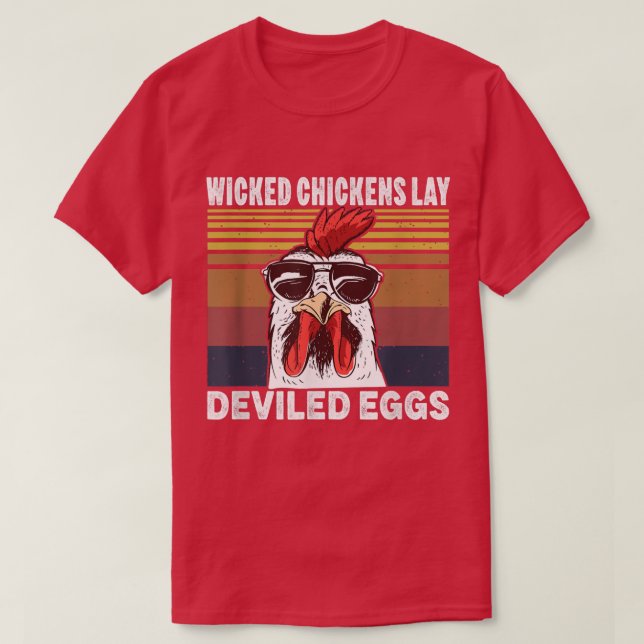 Camiseta Wicked Chickens Lay Deviled Eggs Costume Halloween (Frente do Design)