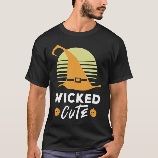 Camiseta Wicked Cute Witch Hat Funny Halloween (Frente)