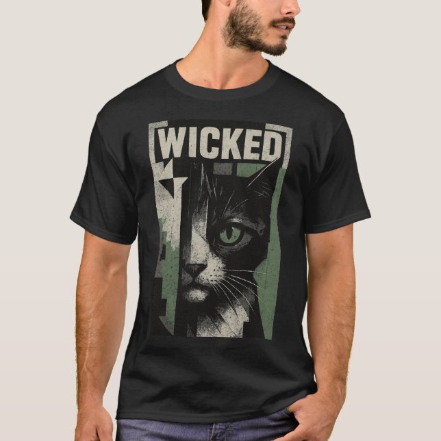 Camiseta Wicked Feline Abstract Art (Frente)