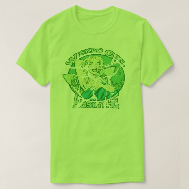 Camiseta Wicked Girl Absinthe Vintage (Frente do Design)