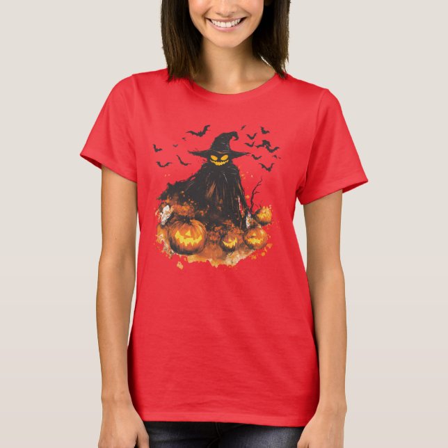 Camiseta Wicked Pumpkin Reaper Halloween T-Shirt – Spooky (Frente)