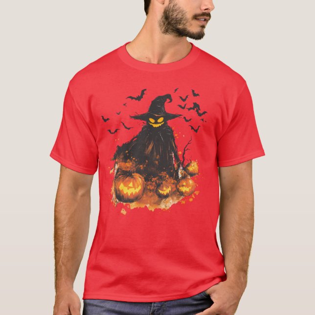 Camiseta Wicked Pumpkin Reaper Halloween T-Shirt – Spooky (Frente)