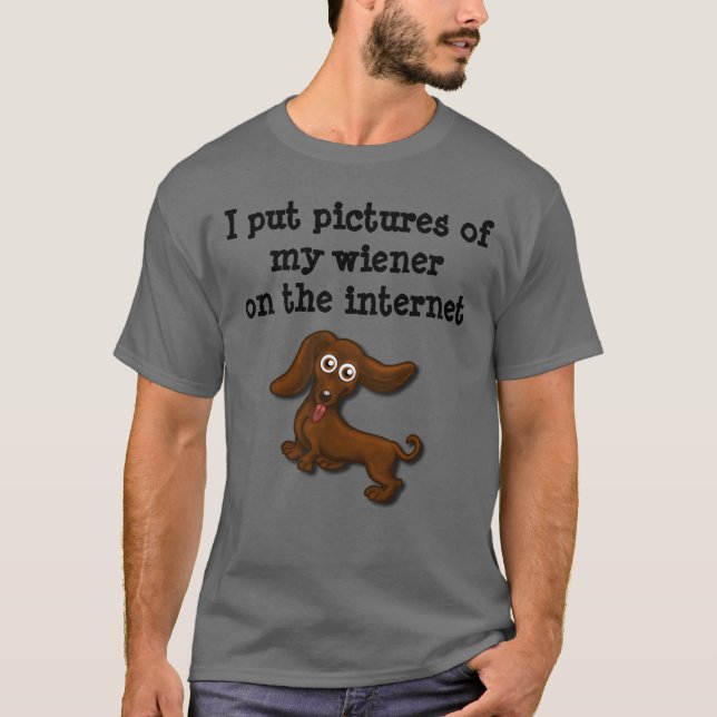 Camiseta Wieners do Internet, dachshund engraçado (Frente)