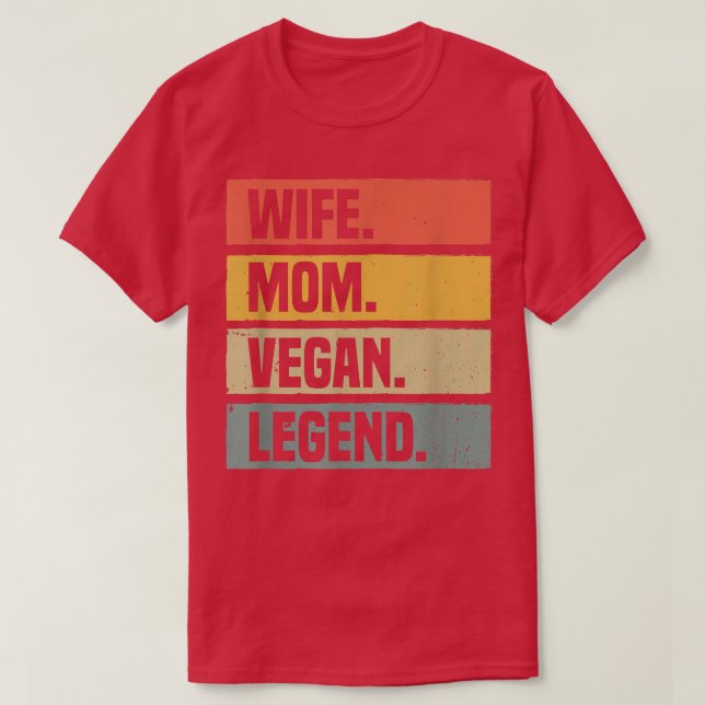 Camiseta Wife Mom Vegan Legend Plant Based Diet Funny Veget (Frente do Design)