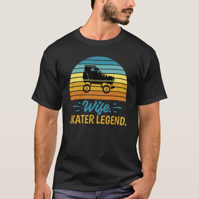 Camiseta Wife Skater Legend Roller Skating Wife (Frente)