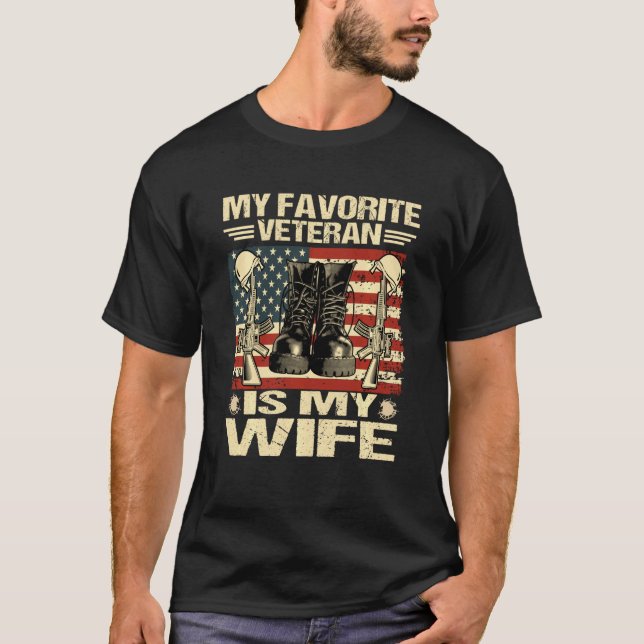 Camiseta Wife Veterans Day My Favorite Veteran Is My Wife S (Frente)