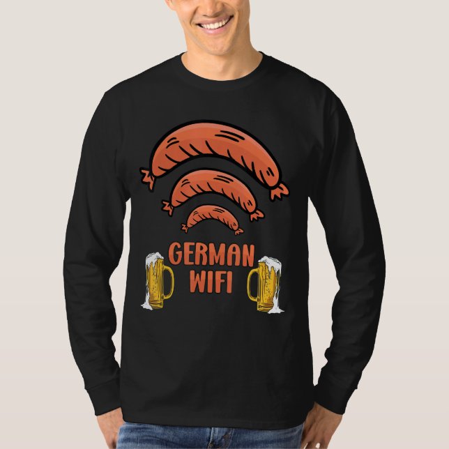 Camiseta Wifi Alemão Simplifica O Enchimento E A Torre De C (Frente)