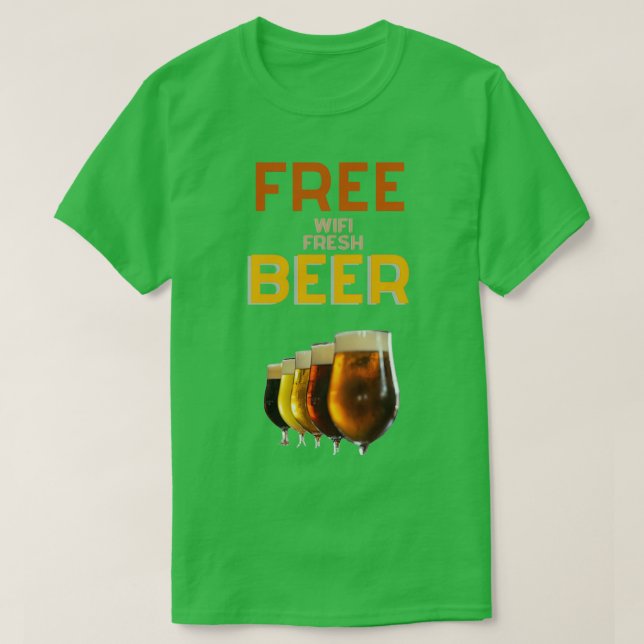 Camiseta wifi grátis e cerveja fresca (Frente do Design)
