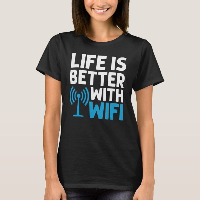 Camiseta Wifi Router Internet Password Quotes Computer Wlan (Frente)