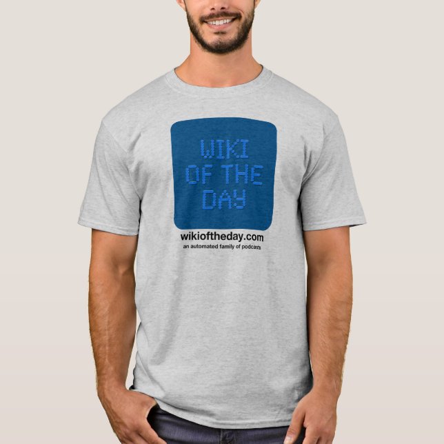 Camiseta Wiki do t-shirt dos homens do dia (Frente)