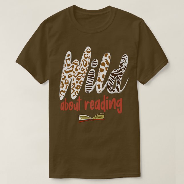 Camiseta Wild About Reading Present for Book Lovers  (Frente do Design)
