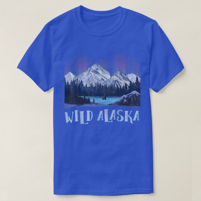 Camiseta Wild Alaska Alaskan Wildlife Aurora Borealis The P (Frente do Design)