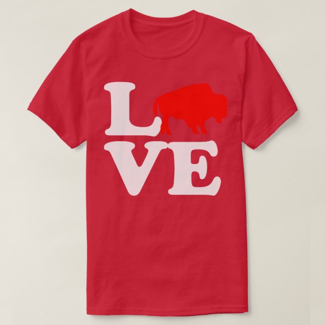 Camiseta Wild American Bison Dia de os namorados Love (Frente do Design)