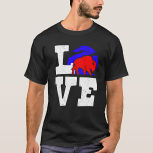 Camiseta Wild American Bison Dia de os namorados Love Buffa