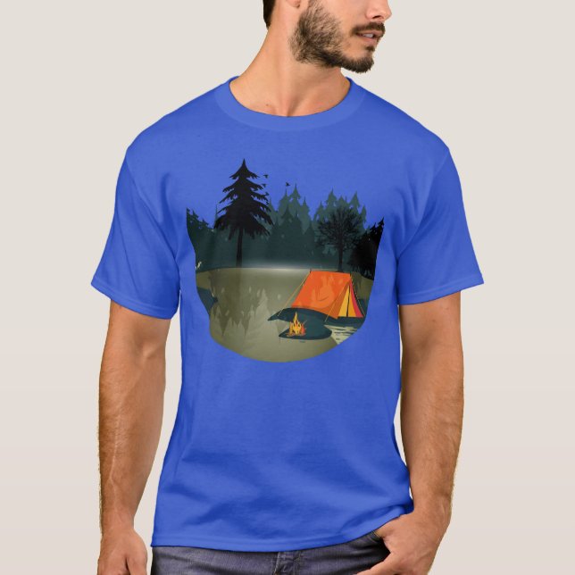 Camiseta wild and romc camping with campfire romance funny (Frente)