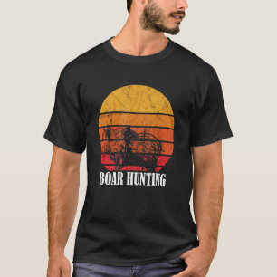 Camiseta Wild Boar Retro Sunset Wild Boar Caça A Javalis