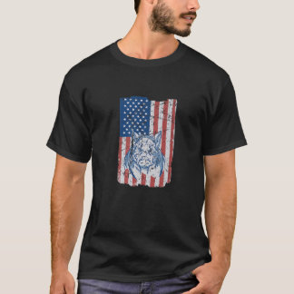 Camiseta Wild Boar USA Flag | Caça A Javali Engraçado