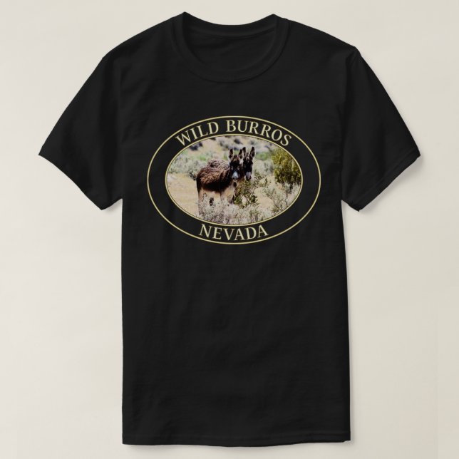 Camiseta Wild Burros Donkeys de Nevada (Frente do Design)