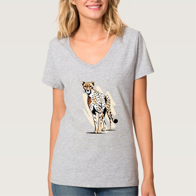 Camiseta Wild Cheetah Design Design (Frente)