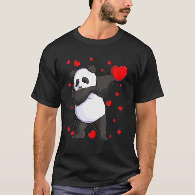 Camiseta Wild Dab Animals Dabbing Panda Bear St Valentine's (Frente)