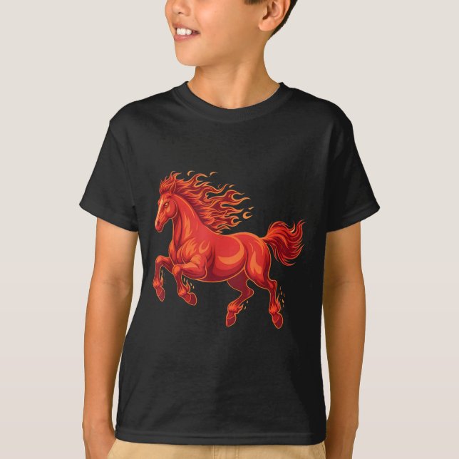 Camiseta Wild Fire Horse Chinese Zodiac Sign Lunar New Year (Frente)