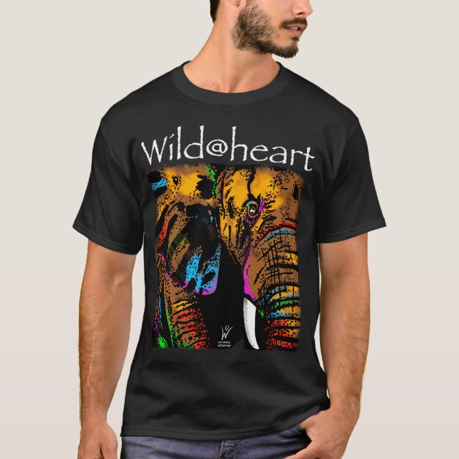 Camiseta Wild@heart animais do arco-íris elefantes (Frente)