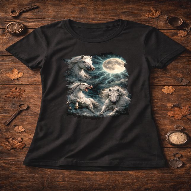 Camiseta Wild Horses Moon T-Shirt (Criador carregado)
