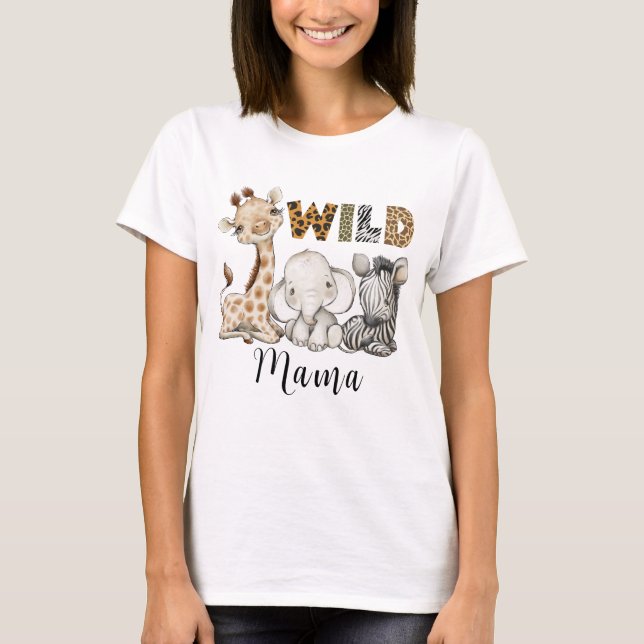 Camiseta Wild Mama do Birthday Boy Safari T-Shirt (Frente)