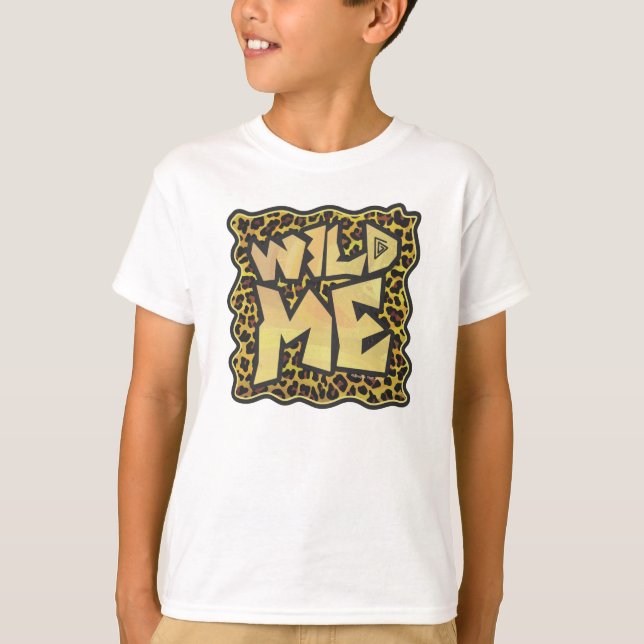 Camiseta Wild Me Leopard Brown e Yellow Impressão (Frente)