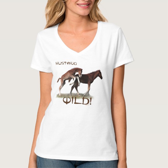 Camiseta Wild Mustang Foals T-shirt  (Frente)