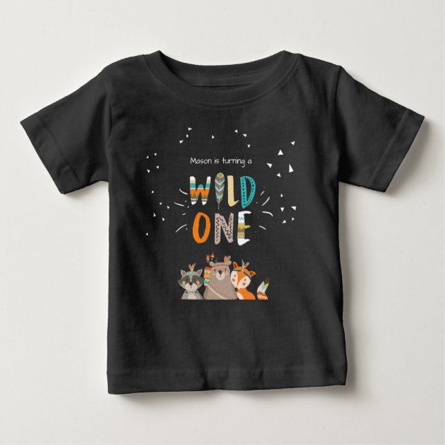 Camiseta Wild One First aniversário (Frente)