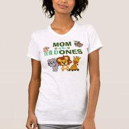 Camiseta Wild One First Birthday Jungle Safari Zoo Twin Mãe