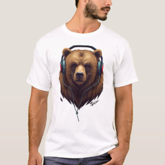 Camiseta Wild Resonance – Abstract Bear with Headphones