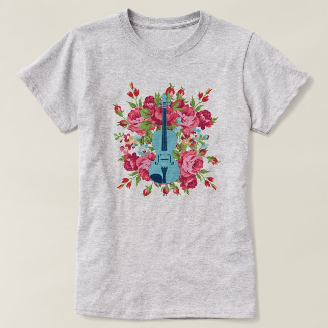 Camiseta Wild Rosa Violin (Frente do Design)
