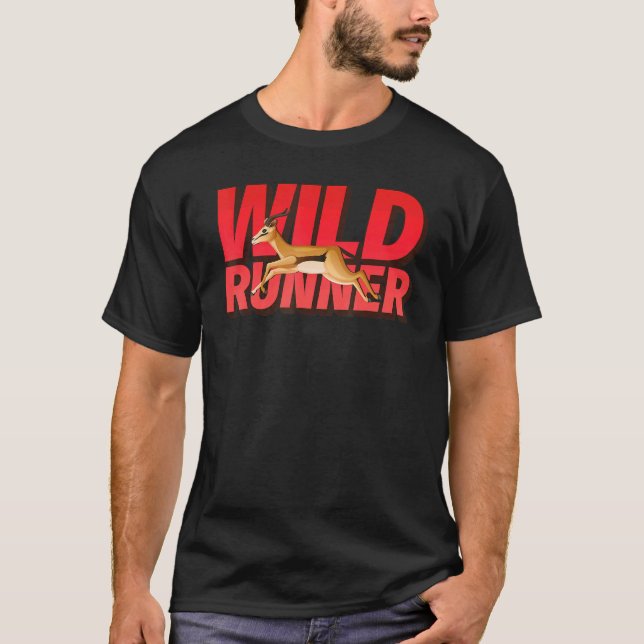 Camiseta Wild Runner Hunting Gazelle Deer (Frente)