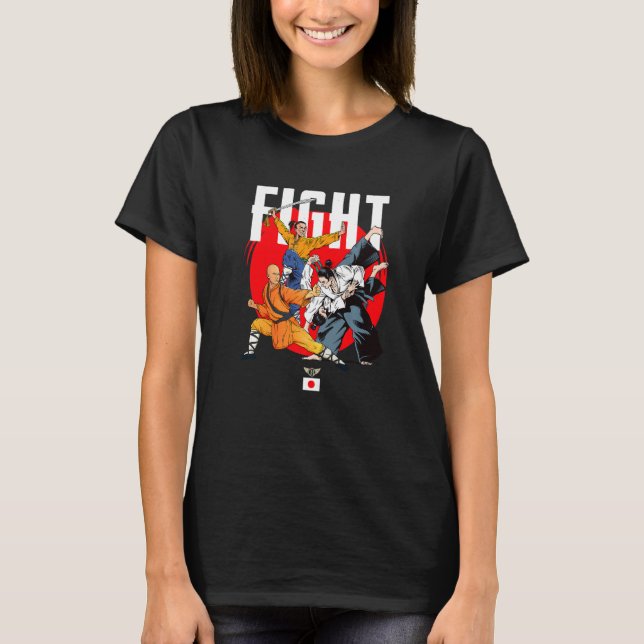 Camiseta Wild Samurai Kung Fu Men Lutando Contra Designs Gr (Frente)
