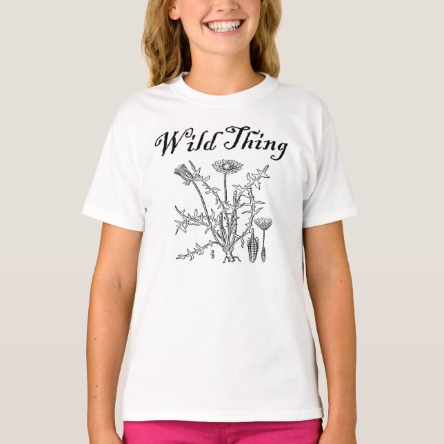 Camiseta Wild Thing com dandelion (Frente)