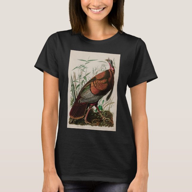 Camiseta Wild Turkey Birds of America Audubon Impressão (Frente)