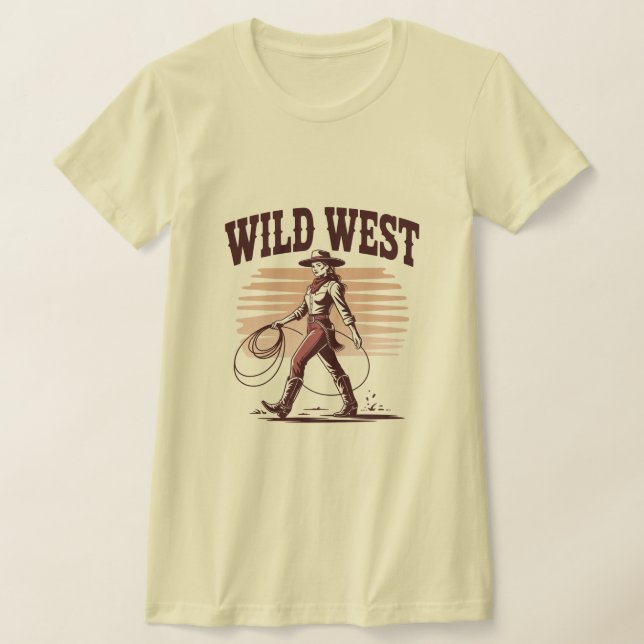 Camiseta Wild West Cowgirl – Retro (Postura )