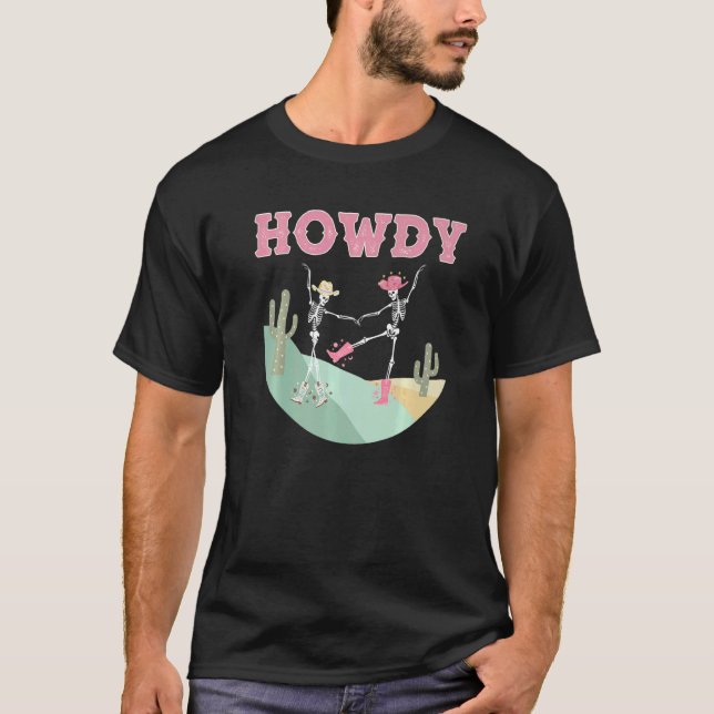Camiseta Wild West Dancing Skeletons Rodeo Yeehaw C (Frente)