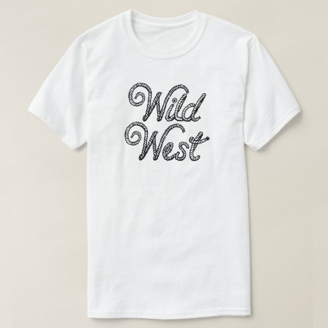 Camiseta Wild West Rope Lettering (Frente do Design)