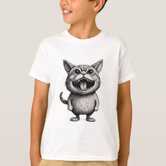 Camiseta  “Wild Whiskers – Crazy Cartoon Cat T-Shirt by Ink