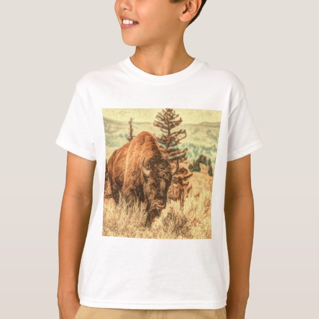 Camiseta Wild Woodland Bison (Frente)